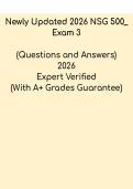 Newly Updated 2026 NSG 500 Exam 3 &ndash; Advanced Nursing Concepts Study Guide PDF