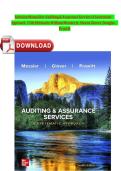 Solution Manual for Auditing & Assurance Services&colon; A Systematic Approach&comma; 12th Edition &ndash; William Messier Jr&period;&comma; Steven Glover & Douglas Prawit &vert; Latest Update 2026 Exam Prep &vert; GRADED A&plus;