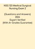 NSG 123 Medical-Surgical Nursing Exam 2 &ndash; Study Guide & Practice Questions PDF