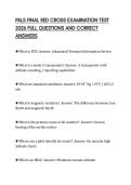PALS FINAL RED CROSS EXAMINATION TEST 2026 FULL QUESTIONS AND CORRECT ANSWERS