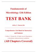 Complete Test Bank - Fundamentals of Microbiology&comma; 12th Edition &ndash; Jeffrey C&period; Pommerville &ndash; ISBN 9781284211757 &lpar;Chapters 1&ndash;25&rpar;