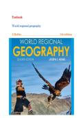 Test Bank for World Regional Geography&comma; 7th Edition by Joseph J&period; Hobbs&comma; All Chapters &vert; Complete Guide A&plus;&vert;&vert;Latest 2026&period;