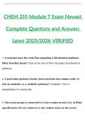 CHEM 210 Module 7 Exam Newest  Complete Questions and Answers  Latest 2025&sol;2026 VERIFIED