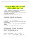 YOGA TEACHER TRAINING FINAL EXAMS QUESTIONS WITH ANSWERS