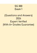 NSG 300 &sol; SG 300 Exam 1 &ndash; Nursing Theory & Clinical Practice Study Guide PDF