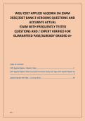 WGU C957 APPLIED ALGEBRA OA EXAM  2026&sol;2027 BANK 3 VERSIONS QUESTIONS AND  ACCURATE ACTUAL EXAM WITH FREQUENTLY TESTED  QUESTIONS AND &sol; EXPERT VERIFIED FOR  GUARANTEED PASS&sol;ALREADY GRADED A&plus;