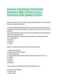 Surgical Technology Final Exam&vert; Questions With Full Set Correct Solutions&vert; 2026 Update&vert; Verified