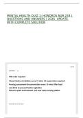 MENTAL HEALTH QUIZ 1&colon; HONDROS NUR 233 &vert; QUESTIONS AND ANSWERS &vert; 2026  UPDATE WITH COMPLETE SOLUTION