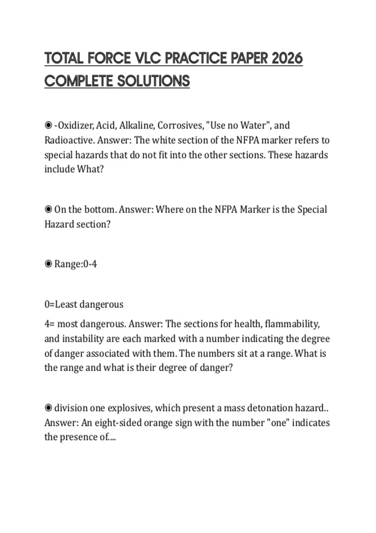 TOTAL FORCE VLC PRACTICE PAPER 2026 COMPLETE SOLUTIONS - TOTAL FORCE ...