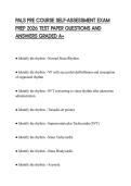 PALS PRE COURSE SELF-ASSESSMENT EXAM PREP 2026 TEST PAPER QUESTIONS AND ANSWERS GRADED A&plus;