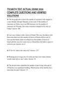 TSI MATH TEST ACTUAL EXAM 2026 COMPLETE QUESTIONS AND VERIFIED SOLUTIONS