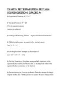 TSI MATH TEST EXAMINATION TEST 2026 SOLVED QUESTIONS GRADED A&plus;