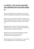 U&period;S&period; HISTORY 2 CLEP ACTUAL EXAM PAPER 2026 QUESTIONS WITH SOLUTIONS GRADED A&plus;