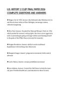 U&period;S&period; HISTORY 2 CLEP FINAL PAPER 2026 COMPLETE QUESTIONS AND ANSWERS