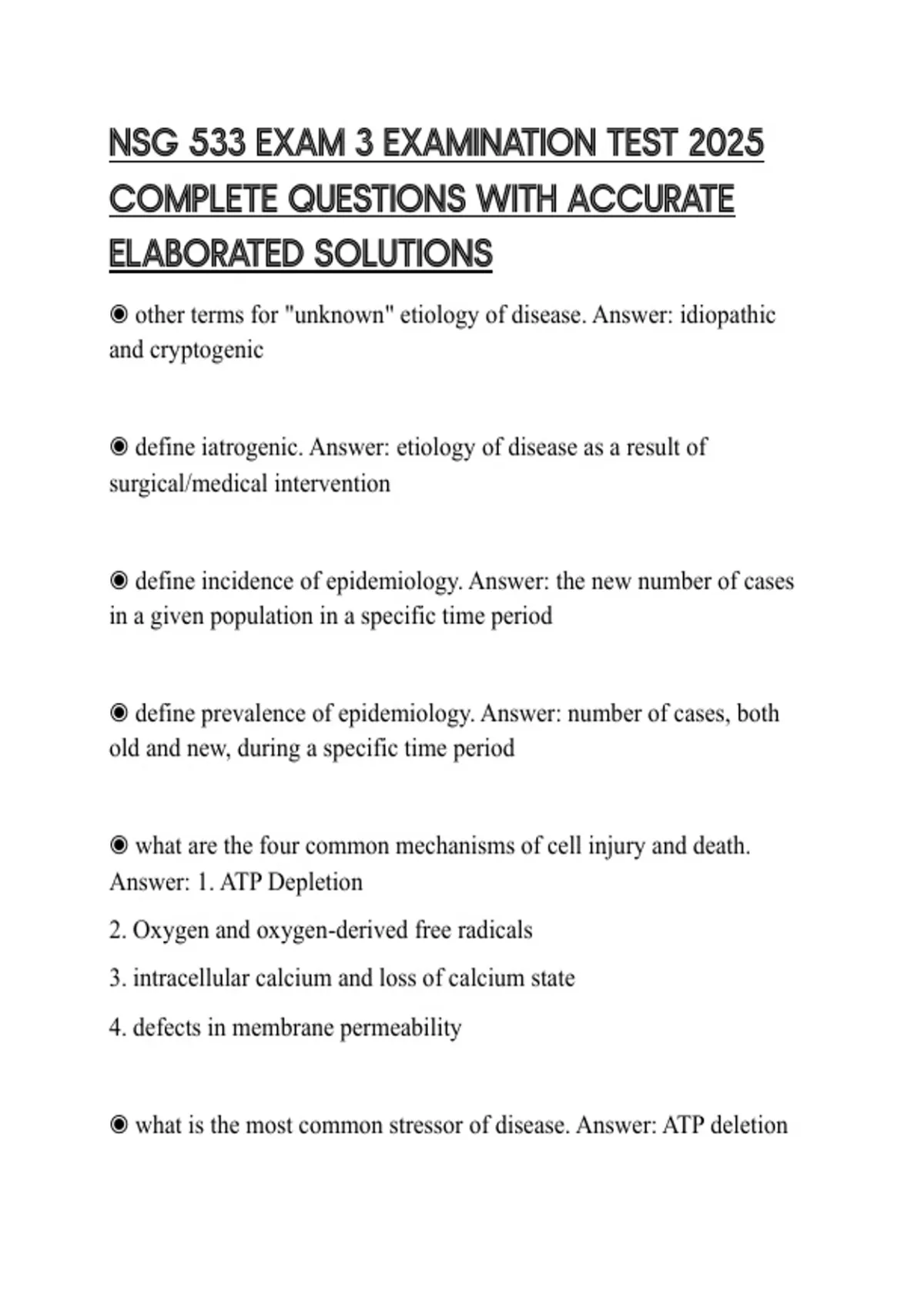 NSG 533 EXAM 3 EXAMINATION TEST 2025 COMPLETE QUESTIONS WITH ACCURATE ...