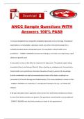 ANCC Sample Questions WITH Answers 100&percnt; PASS