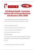 ATI Mental Health 1 Learning System RN 3&period;0 Exam Questions and Answers 100&percnt; PASS