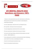 ATI MENTAL HEALTH 2023 Questions and Answers 100&percnt; PASS