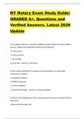 NY Notary Exam Study Guide&colon;  GRADED A&plus;&period; Questions and  Verified Answers&period; Latest 2026  Update 