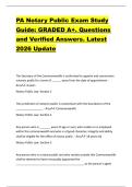 PA Notary Public Exam Study  Guide&colon; GRADED A&plus;&period; Questions  and Verified Answers&period; Latest  2026 Update 