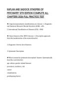 KAPLAN AND SADOCK SYNOPSIS OF PSYCHIATRY 12TH EDITION COMPLETE ALL CHAPTERS 2026 FULL PRACTICE TEST