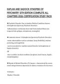 KAPLAN AND SADOCK SYNOPSIS OF PSYCHIATRY 12TH EDITION COMPLETE ALL CHAPTERS 2026 CERTIFICATION STUDY PACK