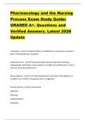 Pharmacology and the Nursing  Process Exam Study Guide&colon;  GRADED A&plus;&period; Questions and  Verified Answers&period; Latest 2026  Update 