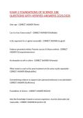 EXAM 2 FOUNDATIONS OF SCIENCE 188 QUESTIONS WITH VERIFIED ANSWERS 2025&sol;2026&comma;100&percnt;CORRECT