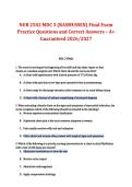 NUR 2502 Multidimensional Care III &lpar;MDC 3&rpar; Final Exam Practice &ndash; Rasmussen University 2026&sol;2027 with Practice Questions and Correct Answers