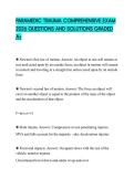 PARAMEDIC TRAUMA COMPREHENSIVE EXAM 2026 QUESTIONS AND SOLUTIONS GRADED A&plus;