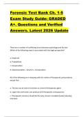 Forensic Test Bank Ch&period; 1-5  Exam Study Guide&colon; GRADED  A&plus;&period; Questions and Verified  Answers&period; Latest 2026 Update 