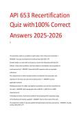 API 653 Recertification  Quiz with100&percnt; Correct   Answers 2025-2026