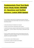 Fundamentals Final Test Bank  Exam Study Guide&colon; GRADED  A&plus;&period; Questions and Verified  Answers&period; Latest 2026 Update 