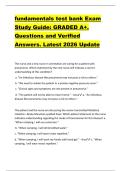 fundamentals test bank Exam  Study Guide&colon; GRADED A&plus;&period;  Questions and Verified  Answers&period; Latest 2026 Update 