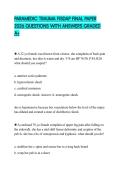 PARAMEDIC TRAUMA FISDAP FINAL PAPER 2026 QUESTIONS WITH ANSWERS GRADED A&plus;