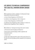 UST SERVICE TECHNICIAN COMPREHENSIVE TEST 2026 FULL ANSWERS REVIEW GRADED A&plus;