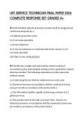 UST SERVICE TECHNICIAN FINAL PAPER 2026 COMPLETE RESPONSE SET GRADED A&plus;
