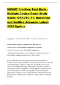 NREMT Practice Test Bank -  Multiple Choice Exam Study  Guide&colon; GRADED A&plus;&period; Questions  and Verified Answers&period; Latest  2026 Update 