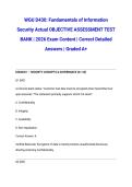 WGU D430  Fundamentals of Information Security Actual OBJECTIVE ASSESSMENT TEST BANK &vert; 2026 Exam Content &vert; Correct Detailed Answers &vert; Graded A&plus;