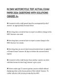 NJ DMV MOTORCYCLE TEST ACTUAL EXAM PAPER 2026 QUESTIONS WITH SOLUTIONS GRADED A&plus;