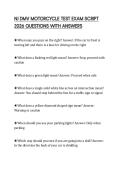 NJ DMV MOTORCYCLE TEST EXAM SCRIPT 2026 QUESTIONS WITH ANSWERS