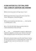NJ DMV MOTORCYCLE TEST FINAL PAPER 2026 COMPLETE QUESTIONS AND ANSWERS