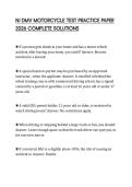 NJ DMV MOTORCYCLE TEST PRACTICE PAPER 2026 COMPLETE SOLUTIONS