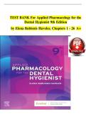 Test Bank Complete&lowbar; Applied Pharmacology For The Dental Hygienist 9th Edition&comma; &lpar;2025 Update&rpar; By Elena Bablenis Haveles&semi; All Chapters 1-26&vert; 4 Units&vert; Verified With Well Detailed Answers&vert; Rated A&plus;