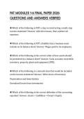 PAT MODULES 1-6 FINAL PAPER 2026 QUESTIONS AND ANSWERS VERIFIED