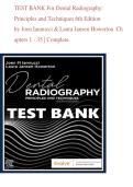 TEST BANK For Dental Radiography&colon; Principles and Techniques 6th Edition by Joen Iannucci & Laura Jansen Howerton&comma; Verified Chapters 1 - 35&comma; Complete Newest Version