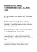 PATHOPHYSIOLOGY NURSING COMPREHENSIVE EXAM 2026 Q&A STUDY GUIDE