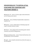 PATHOPHYSIOLOGY 7TH EDITION ACTUAL EXAM PAPER 2026 QUESTIONS WITH SOLUTIONS GRADED A&plus;