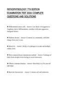 PATHOPHYSIOLOGY 7TH EDITION EXAMINATION TEST 2026 COMPLETE QUESTIONS AND SOLUTIONS
