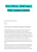 WGU D549 FINAL -  Task 2 With Complete Solution